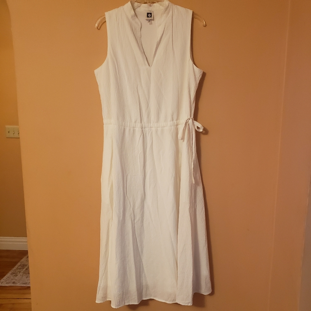 New Anne Klein White Sleeveless Dress Sz 10